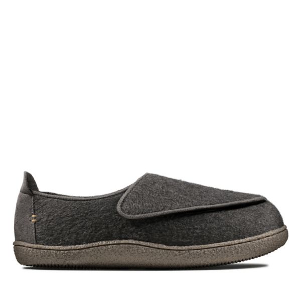 Clarks Mens Relaxed Charm Slippers Deep Grey | CA-4792386